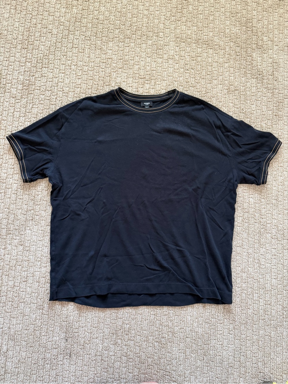 Men's Black Express Crew Neck Short Sleeve Shirt